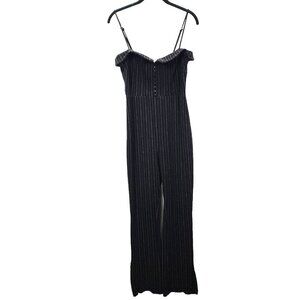 NBD Revolve Rinna Jumpsuit Pinstriped Small‎ Sleeveless Ankle Pants $238